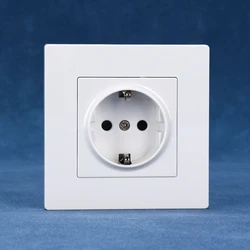 Eu standard wall socket 86*86mm German socket white black grey gold 220V 16A  PC panel CE Rohs authentication schuko socket