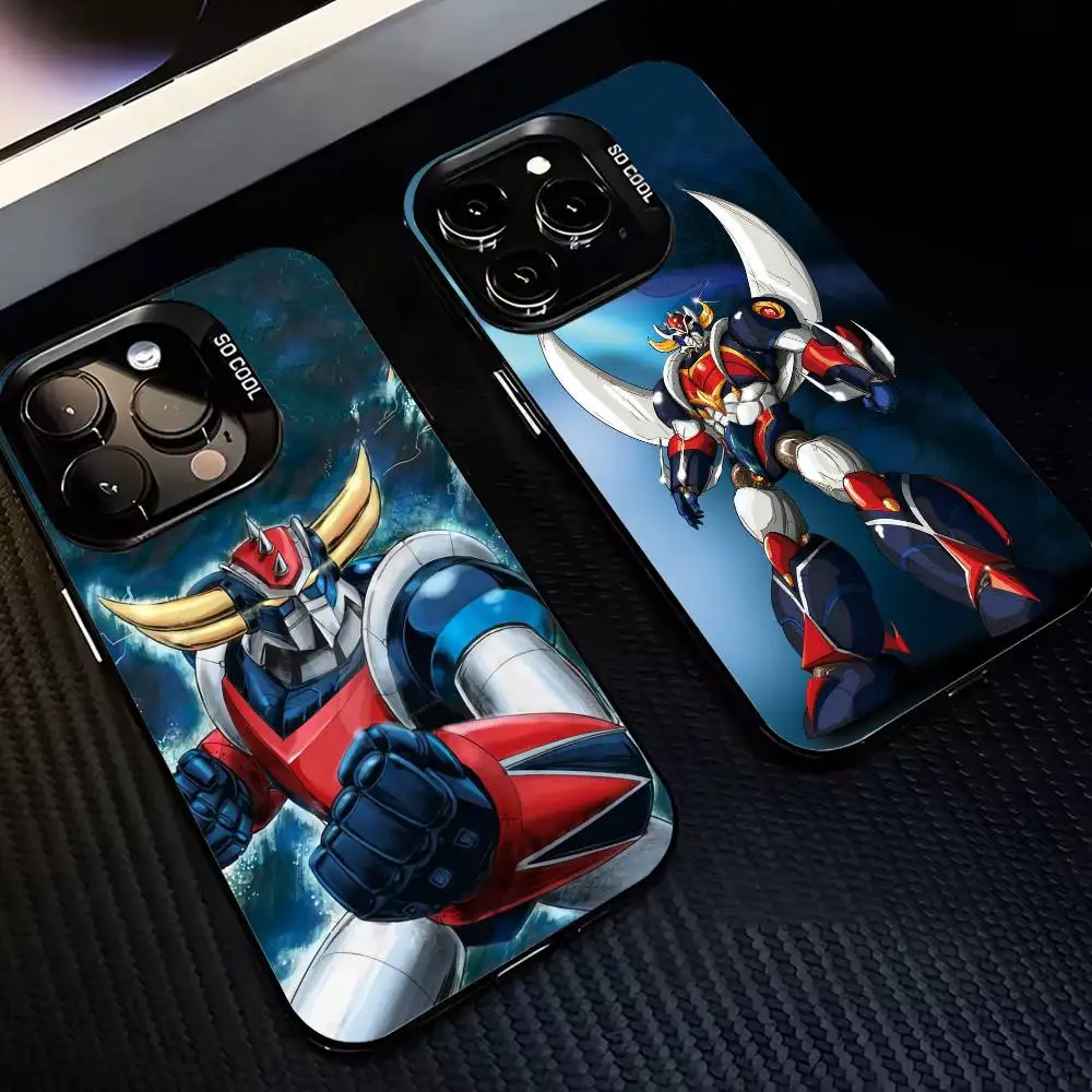 

UFO R-Robot G-Goldorak Phone Case For iPhone17,16,15,14,13,12,11,Pro,MAX Gray Matte Silicone Black Cover