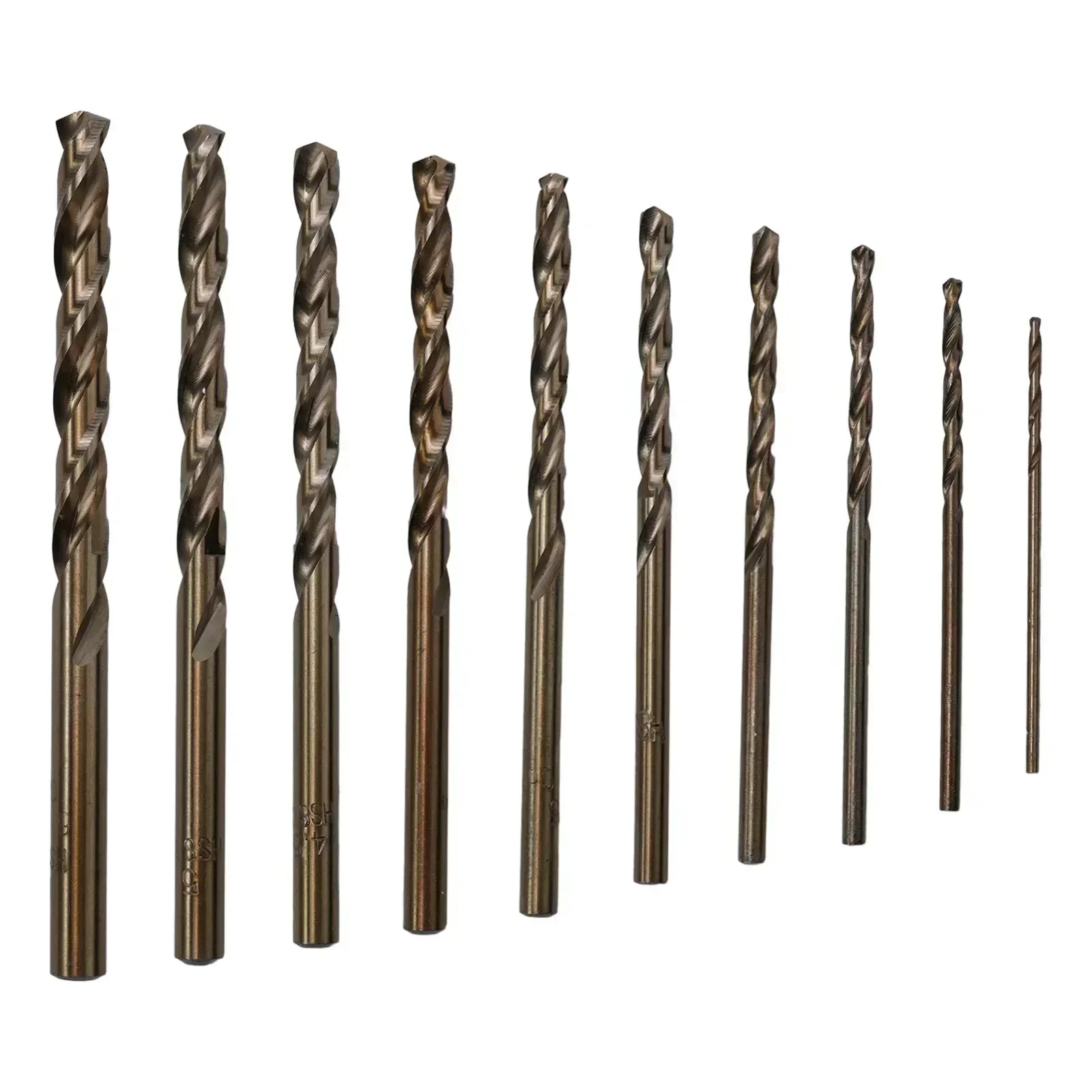 10Pcs HSS Cobalt Drill Bit T-wist Drill Bit Round Shank Drill Bit Set 1 1.5 2 2.5 3 3.5 4 4.5 5 6mm For Steel Iron Metal