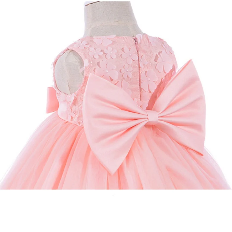 0-24M Pink Baby Girl Dresses Birthday Formal Party Wear Vestido for Weddings  1 Year Old Toddler Baby Clothes RBF174037