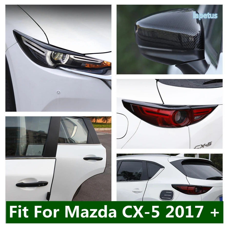 

Rearview Mirror / Door Handle / Oil Tank / Head Lights Cover Trim For Mazda CX-5 2017 - 2023 Carbon Fiber Look Car Accessories