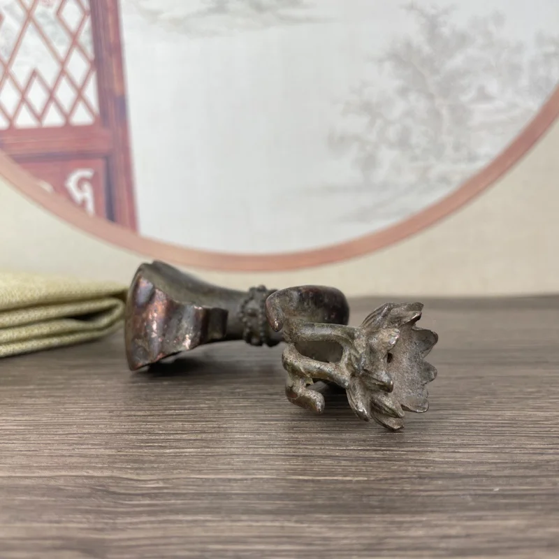 Antique Copper Backflow Incense Buddha Hand Lotus Incense Holder Decoration Copper Aromatherapy Incense Holder Zen Decoration An image 4
