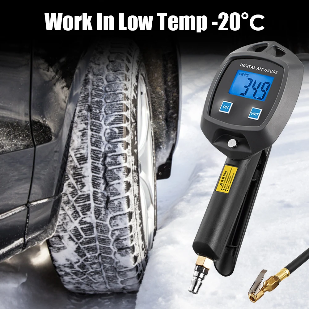 Car Tire Manometro Tire Pressure Gauge Digital Display 0-18Kg/cm2 0-1800KPA Universal High-precision Monitoring Inflation Gun