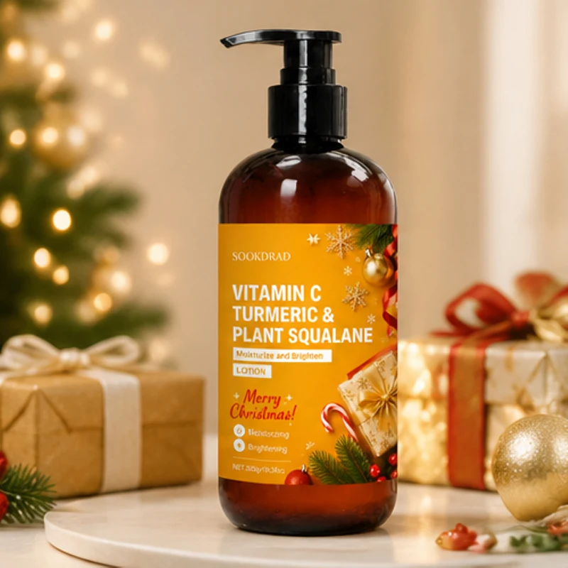 Christmas Vitamin Turmeric Squalane Moisturizing Body Lotion 300ml Hydration Whole Body Care Lotion Improves Dry Large Capacity