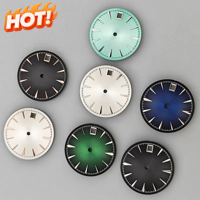 29 مللي متر تاريخ الرجال والنساء ساعة الطلب شعاعي نمط سطح مع ساعة واحدة استبدال أجزاء لحركة NH35/NH36
