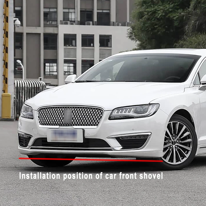 

Car For Lincoln MKZ 2017 2018 2019 2020 Front Splitter Bumper Lip Body Kit Spoiler Chin Plate ABS Carbon Fiber Look Accessories