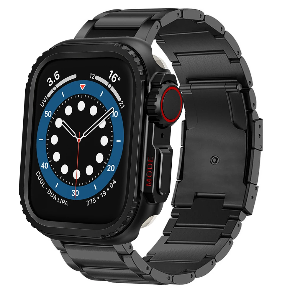 Men Titanium Band for Apple Watch Strap 49mm 46mm 45mm 44mm Replaced Case+Bracelet Accessories for Iwatch Series 10 9 8 7 Ultra