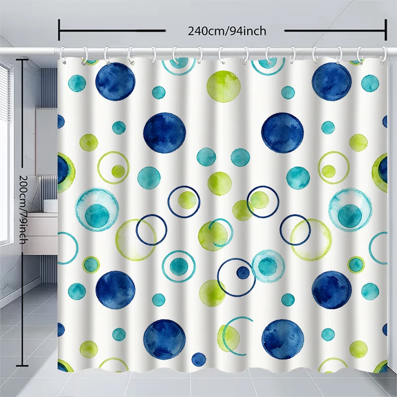 1pc Geometric Figure Shower Curtain with Metal Grommets, Polyester Bath Curtain Widow Curtain Bathroom Decor & Accessories