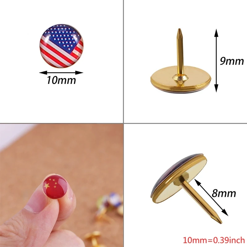 E9LB 194x National Push Pins Thumb Tack Pushpin Thumbtack for Map Notice Board