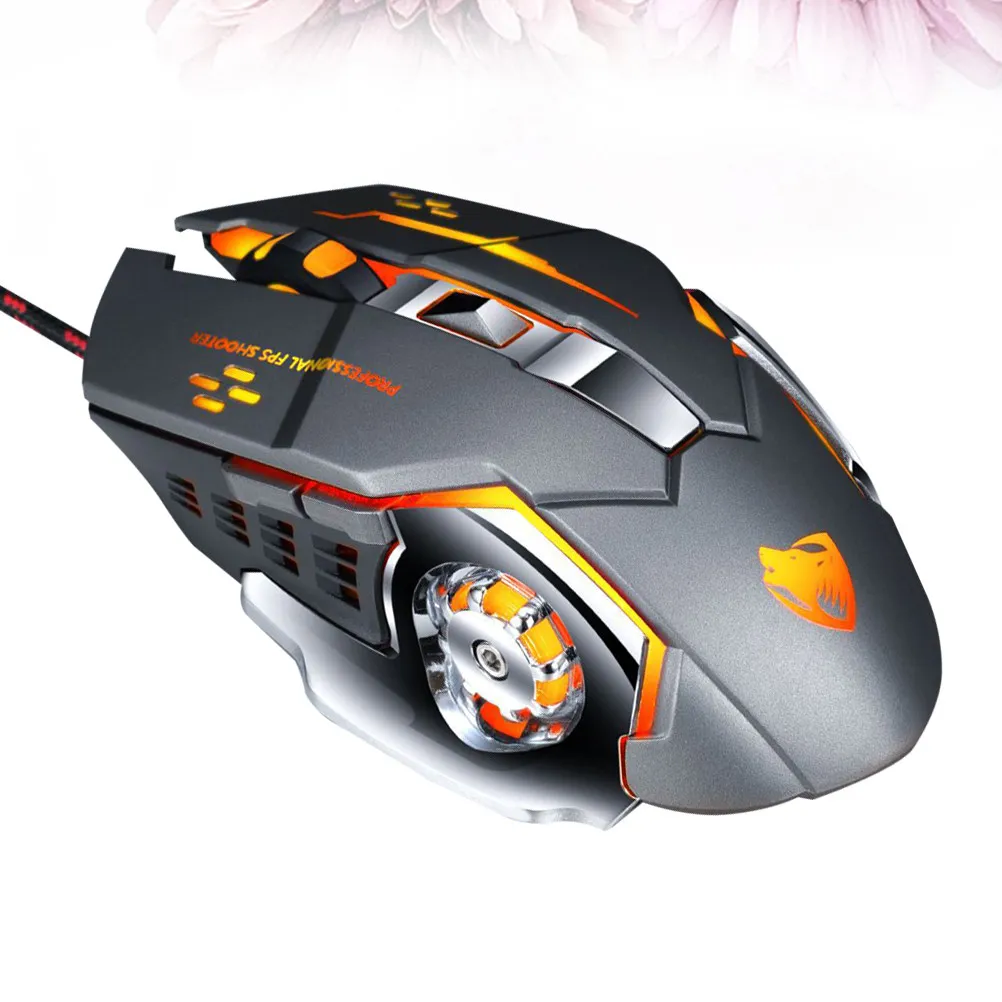 

1Pcs Wired Gaming Mouse USB Silver Professional Ergonomic Office Computer Mouse for Pc Desktop Laptop Plug and Play