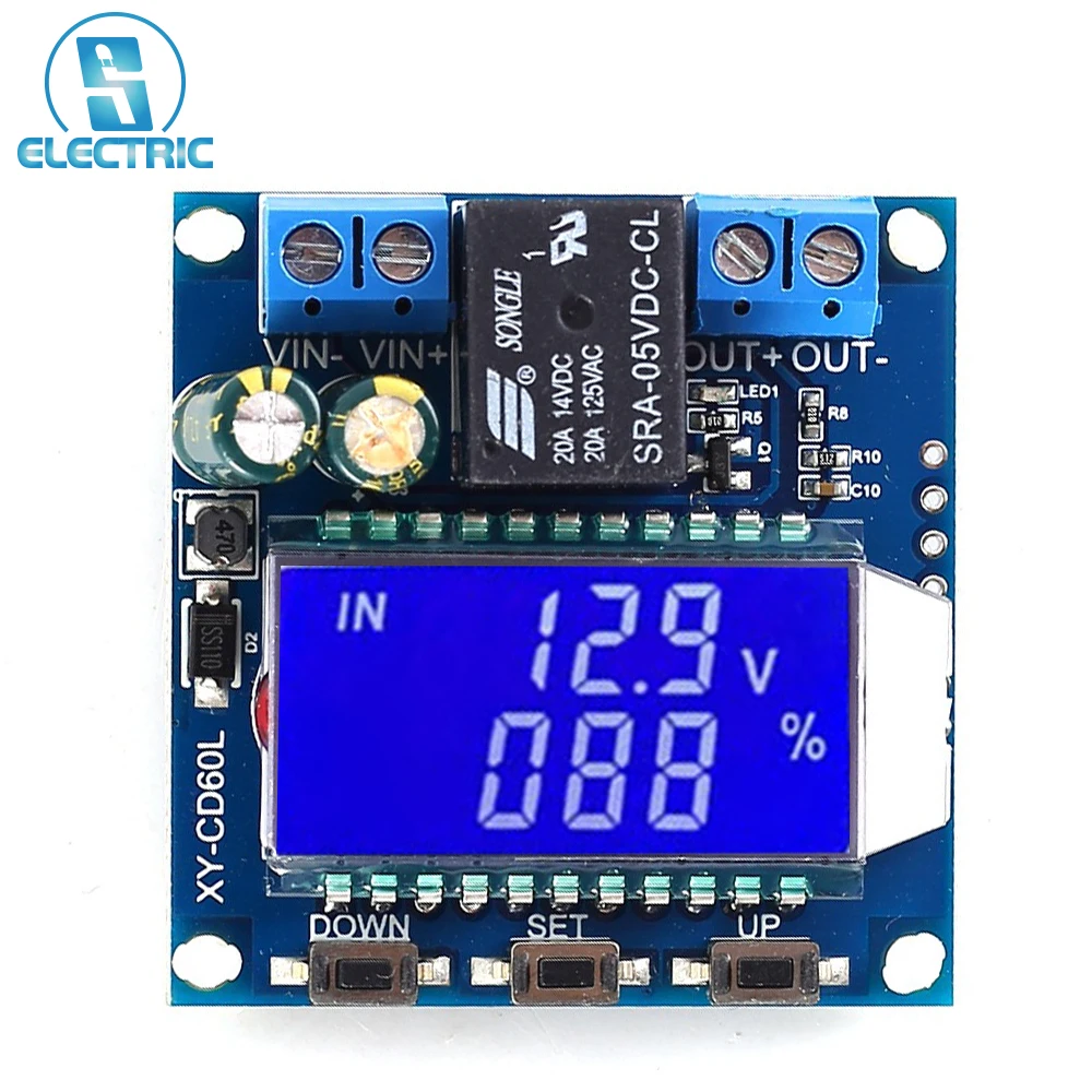 Lithium/Lead-acid Battery Charger Discharge Control Module LCD Display Undervoltage Overcharge Protector Board XY-CD60L DC 6-60V