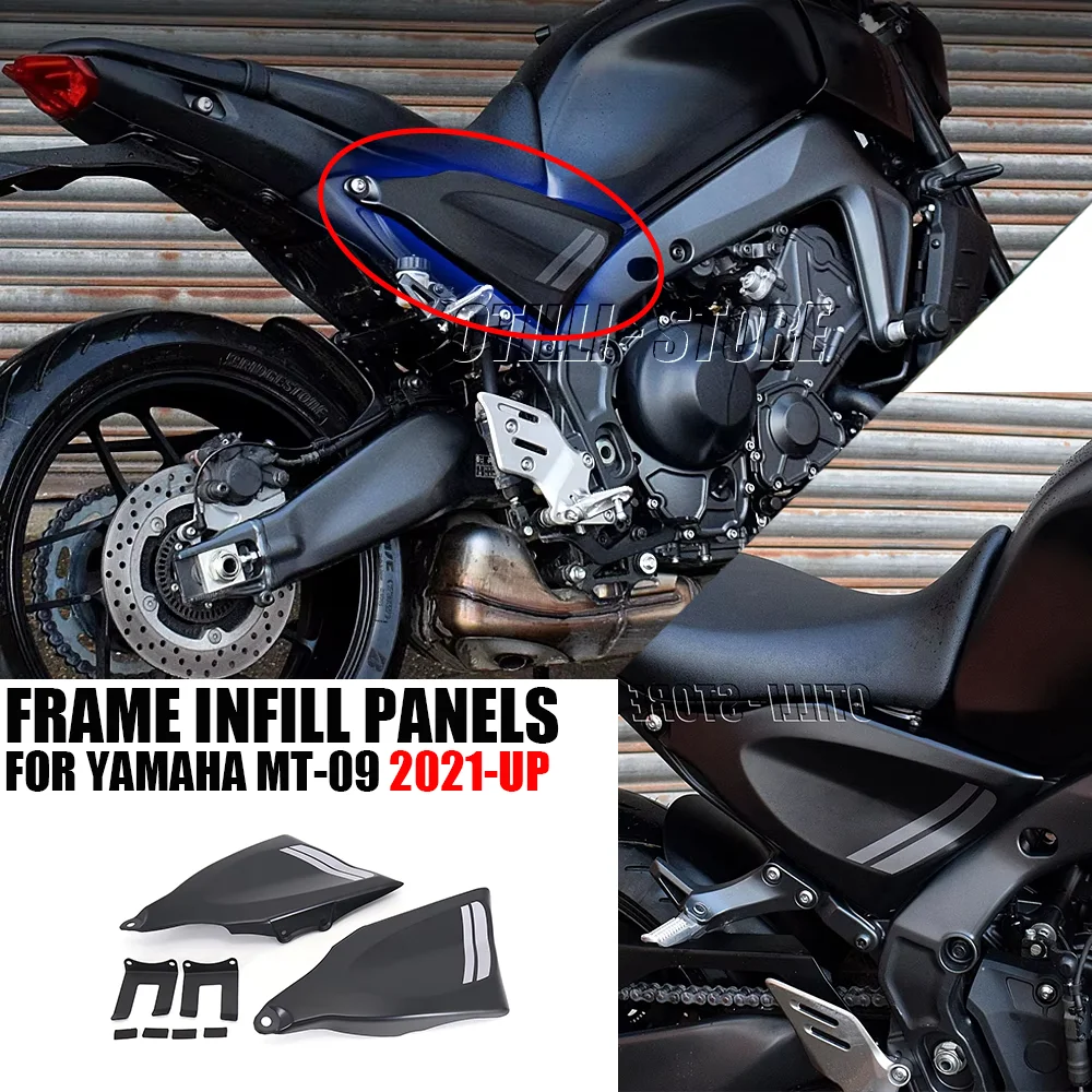 

Motorcycle accessories Side Panels Cover Fairing Cowl Plate Cover Black For Yamaha MT09 MT-09 MT 09 mt - 09 2021 2022