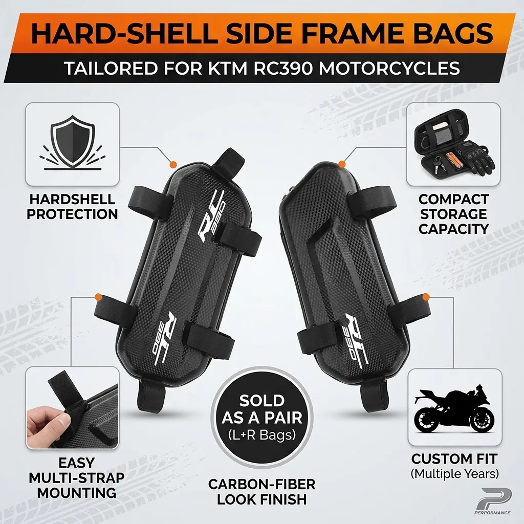 EVA Hard Shell Thickened Fabric Motorcycle Storage Bag Side Bag With LOGO For KTM RC 125 200 250 390 rc390
