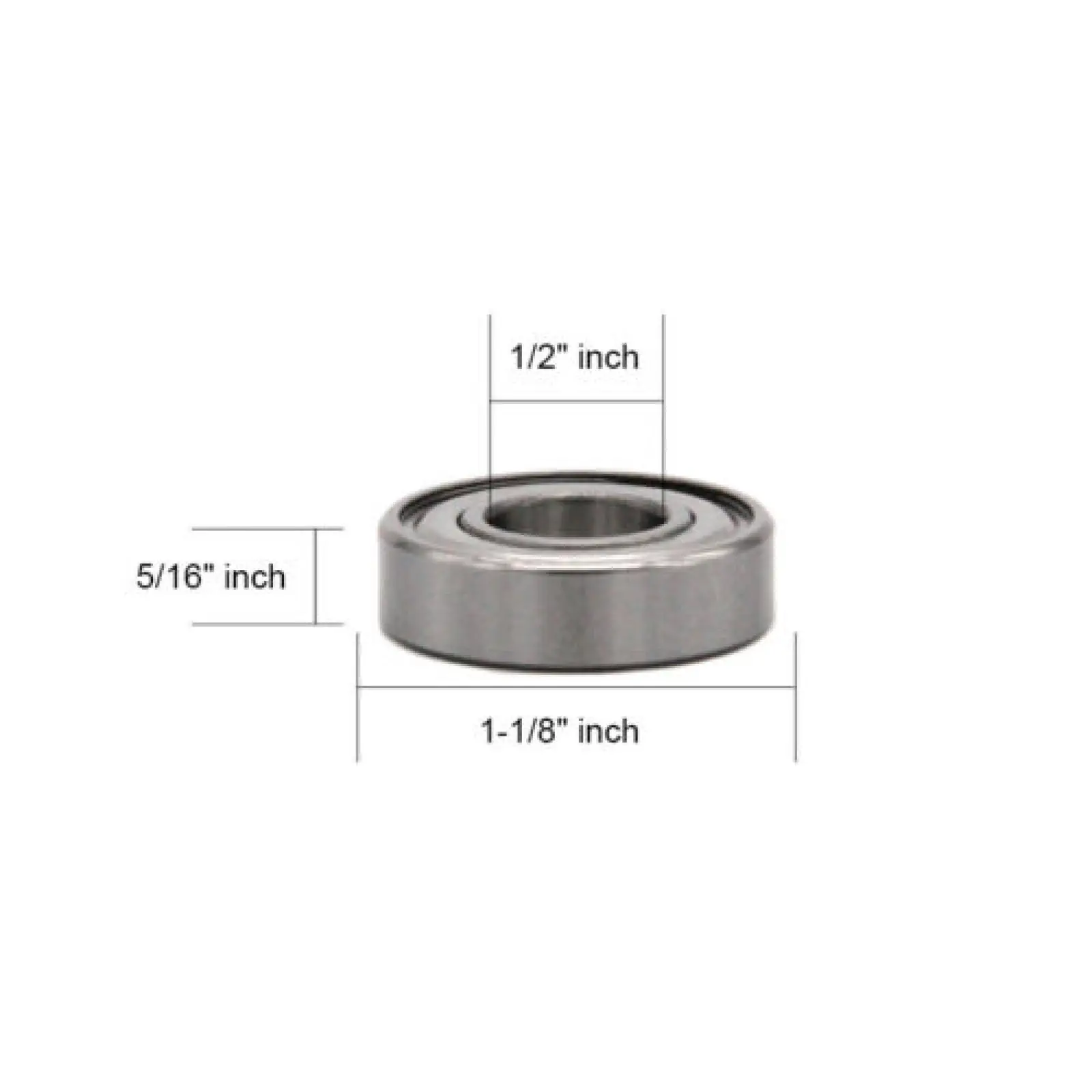 R8ZZ Shielded Bearings 1/2 x 1-1/8 x 5/16 Inch Ball Bearings / Pre-Lubricated