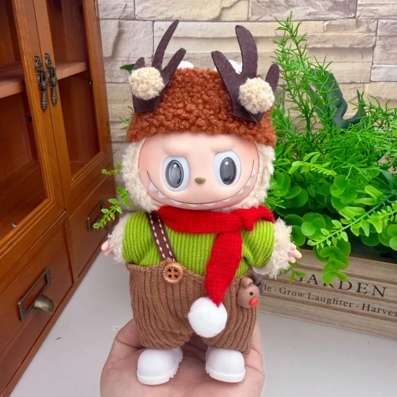 

17cm Labubu Clothes Blind Box Universal Sitting Standing Plush Doll Accessories Labubu Designer Clothes Pumpkin costume set