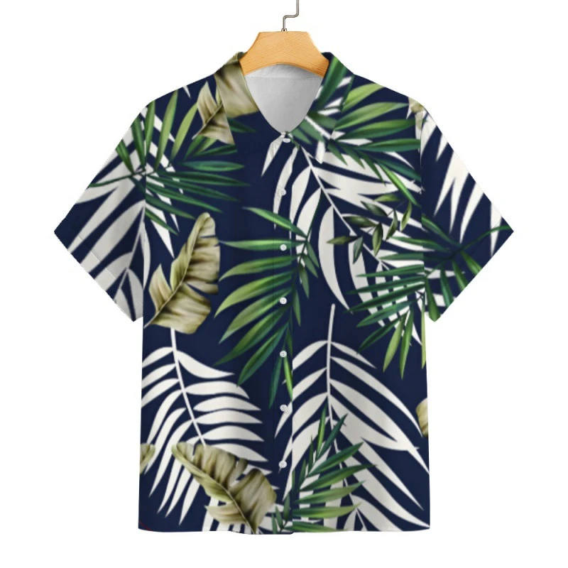 Hawaii blus lengan pendek pria, atasan liburan pesta ukuran besar Camisa untuk pakaian pria Harajuku Camisa Lapel