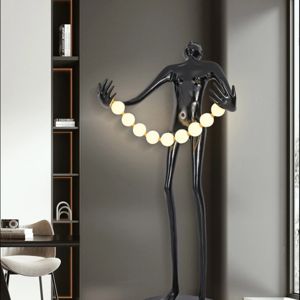 Statue Character Floor Lamp Art Deco Floor Lamp Simple Modern Bedside Living Room Gallery Clothing Store Place Hotel Resin Light