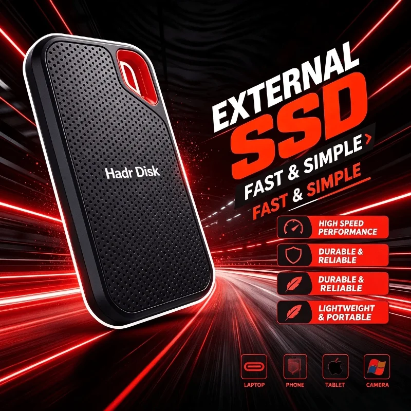 1TB 2TB 4TB High Reliability Original Portable SSD USB3.1 External Hard Drive for Laptops MAC PC Ultra Speed Max