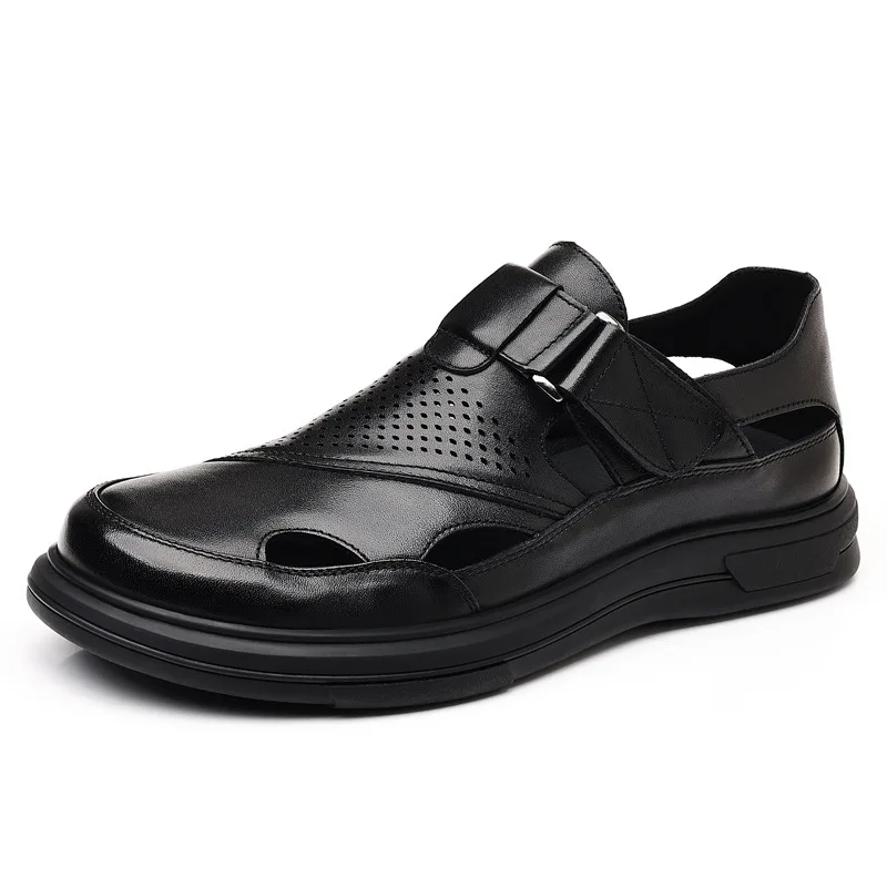Luxury Mens Sandals High Quality Genuine Leather Business Sandals Hollow Out Leather Sandal Outdoor Casual Beach Sandals for Man