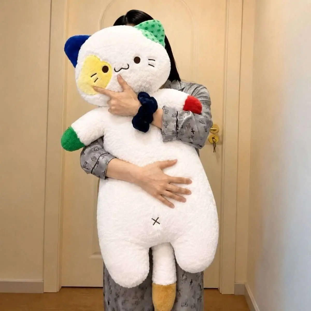 Cute Monster Cat Plush Toy Giant Stuffed Doll Pillow Kids Birthday Gift For Girls Boys House Bedroom Decor Soft Fluffy Lovely