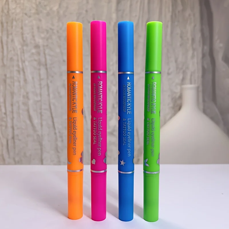 4色シールアイライナー、シングル2in1アイライナー、バタフライハート柄シール、極細カラーアイライナー、ステージメイクアップエフ