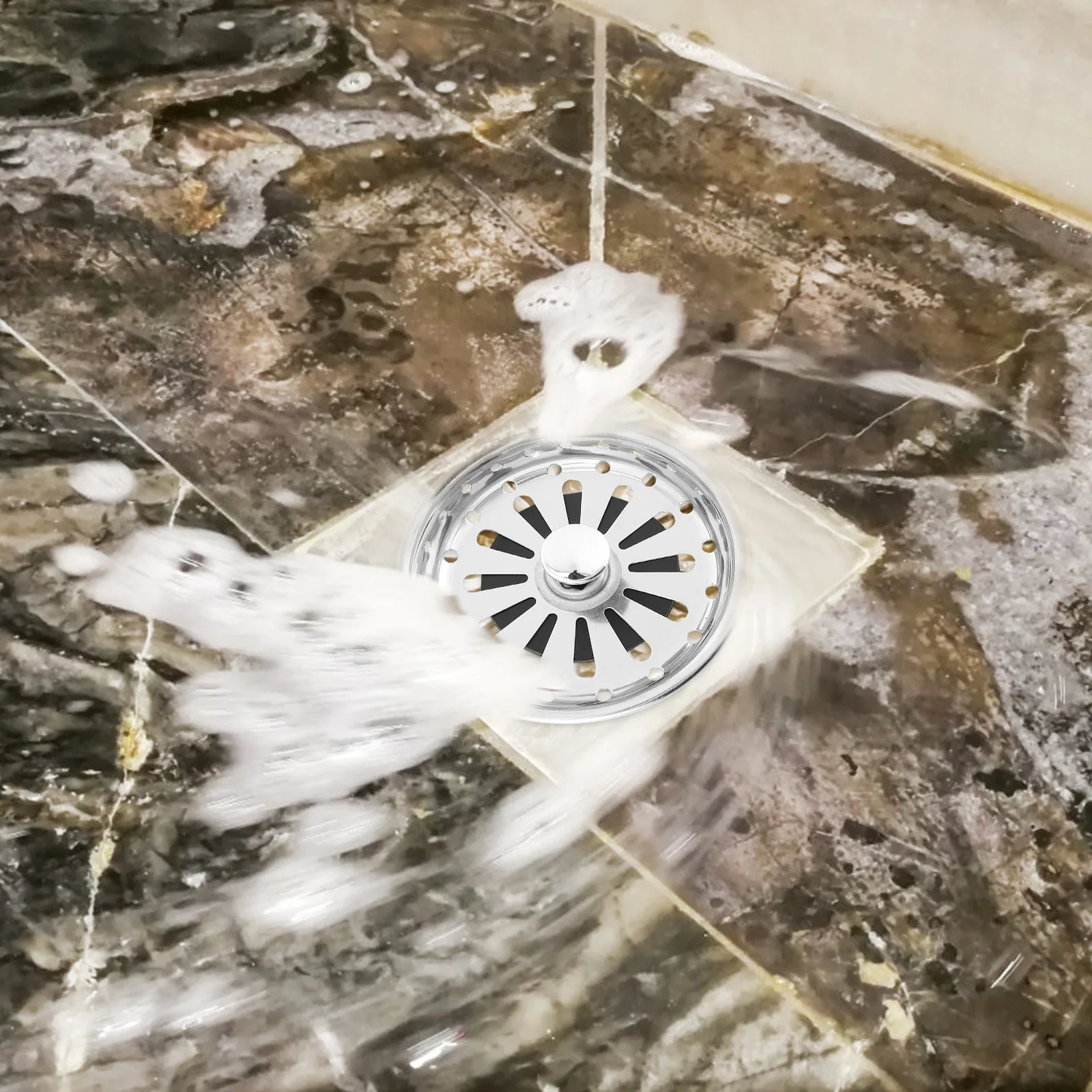 

2Pcs Drain Cover for Bathroom Stainless Steel Hair Stopper with Groove Design Suitable for Shower Tub Basin Laundry Room Drain