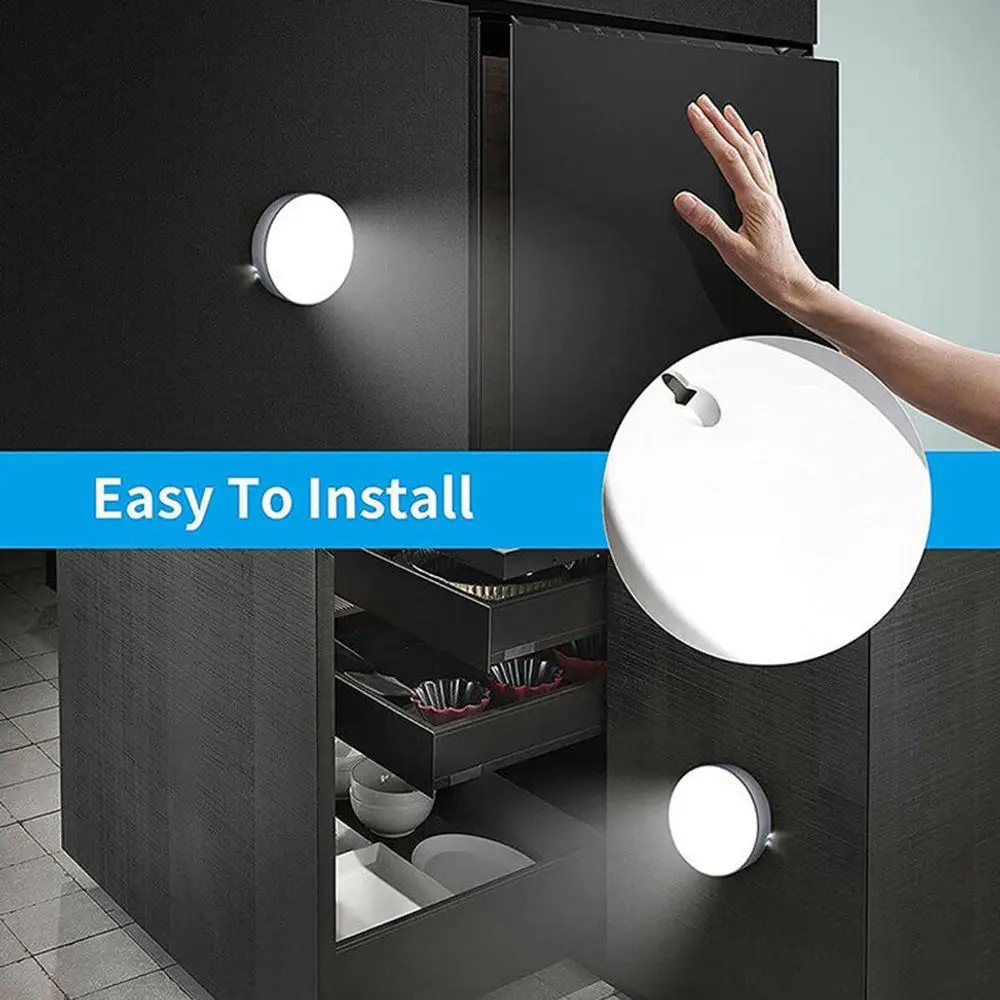 Cabinet Bedroom Kitchen Human Body Induction Lights USB Rechargeable LED Wireless Night Light Motion Sensor
