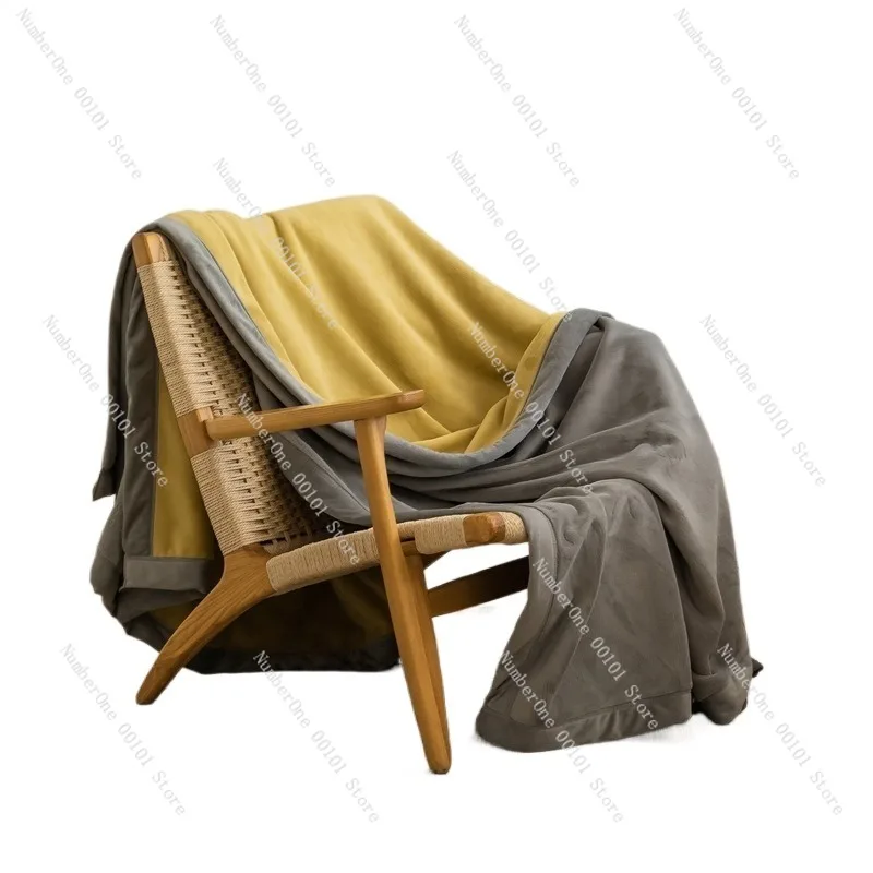 Premium Milk Velvet Throw Blanket Winter Thickened Warm Coral Fleece Composite Soft Solid Color Bed Sofa Nap Cover Single Double