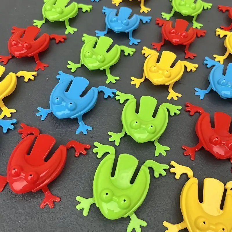 10/50Pcs Jumping Frog Toys Press Jump Fun Safe Plastic Toys for Party Favors Classroom Prizes Birthday Goodie Bag Fillers