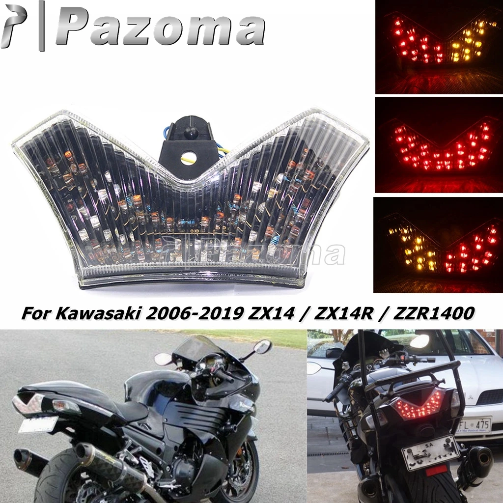 Задний фонарь для мотоцикла Kawasaki ZX14 ZX14R ZZR1400 2006-2009, 12 В