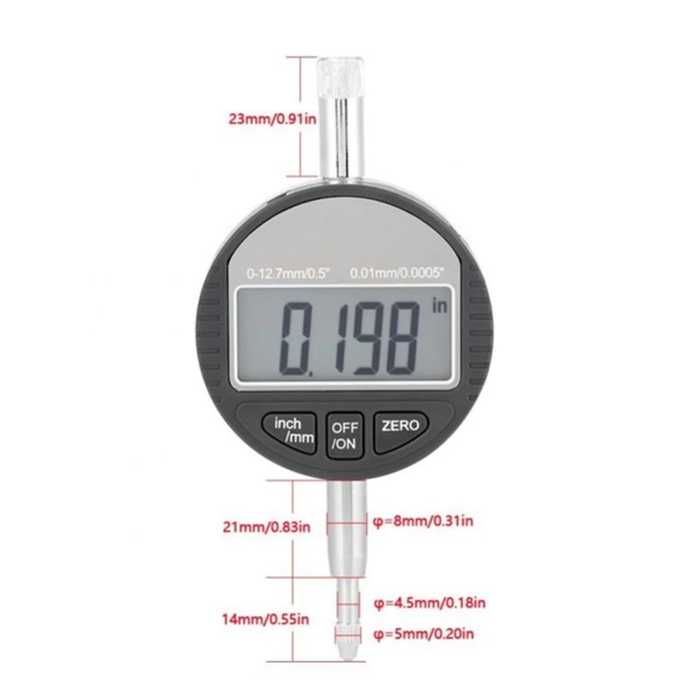 

0.001mm Electronic Micrometer 0.00005" Digital Dial Indicator 0.001mm 0-12.7mm/1inch Test Indicators Electronic Indicator Gauge