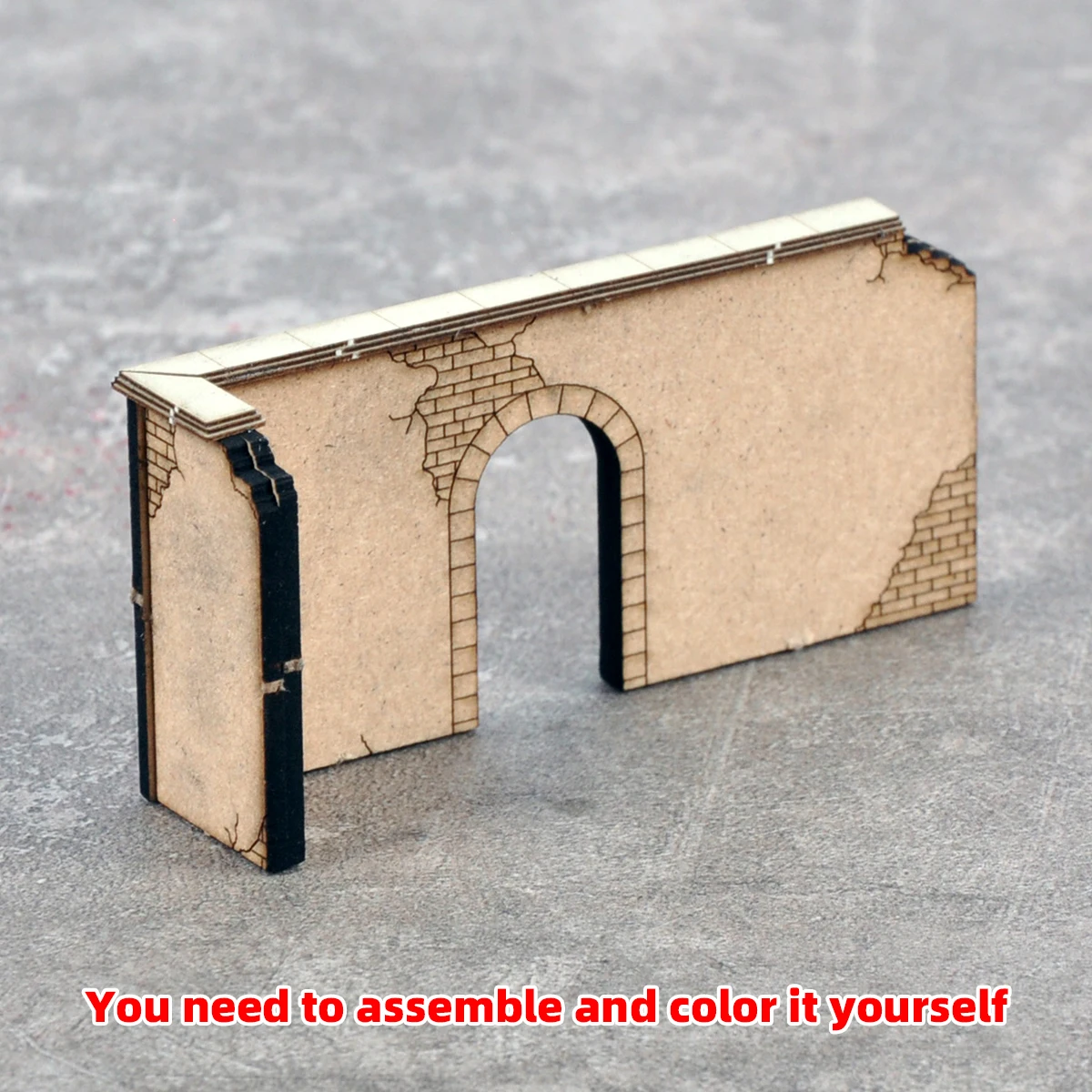 1/35 1/43 1/48 1/64 1/72 1/87 HO Maßstab Modellbausatz Miniatur Diorama Architektonisches Gebäude Hausmodell Eisenbahn Unbemalte Ruinen DIY – Detail 4