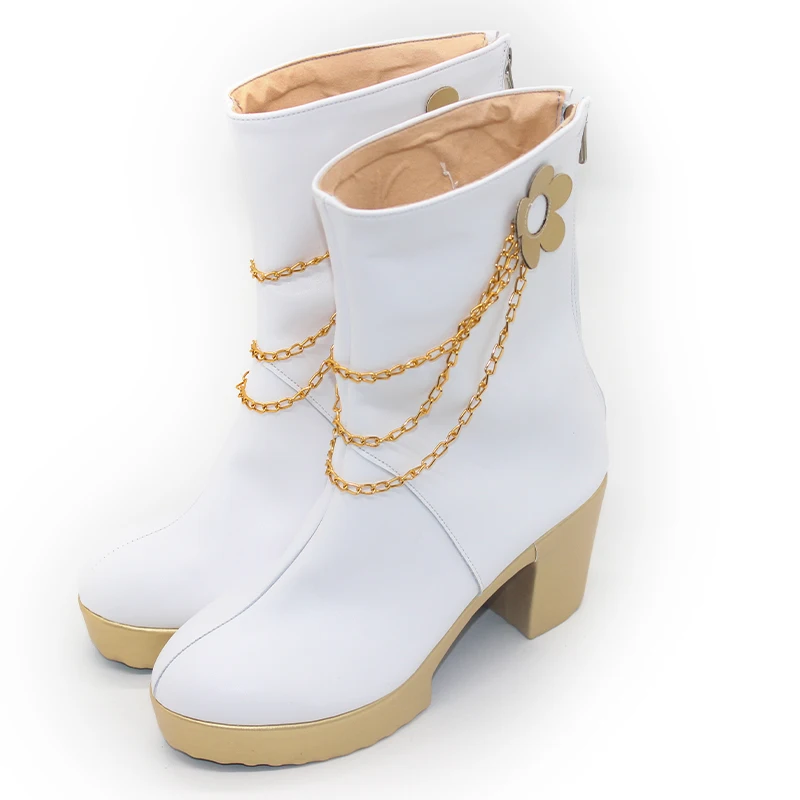 Chaussures de Cosplay du film animé KPOP Demon Hunters Mira, bottes KPOP Huntrix, botte blanche pour femmes et hommes, accessoires de fête de carnaval d'halloween