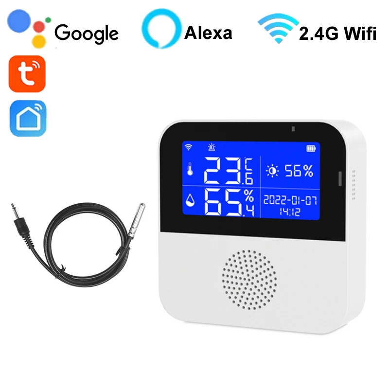 Tuya Temperature Humidity Sensor Smart WIFI Indoor Outdoor Probe Hygrometer Thermometer Detector SmartLife Alexa Home Assistant