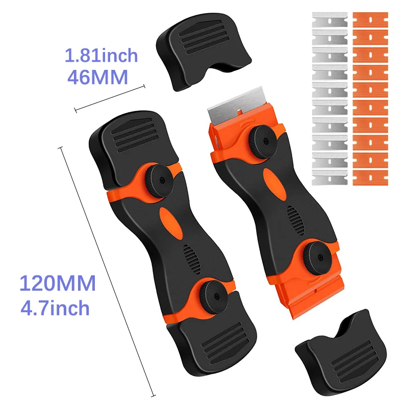 Razor Blade Scraper Double Edge Razor Scraper Remover Tool with Razor Blades for Labels Stickers Decals Removal Tint Vinyl