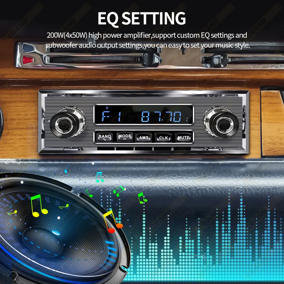 グランドナビ 1Din カーラジオ MP3プレーヤー クラシックカー レトロ