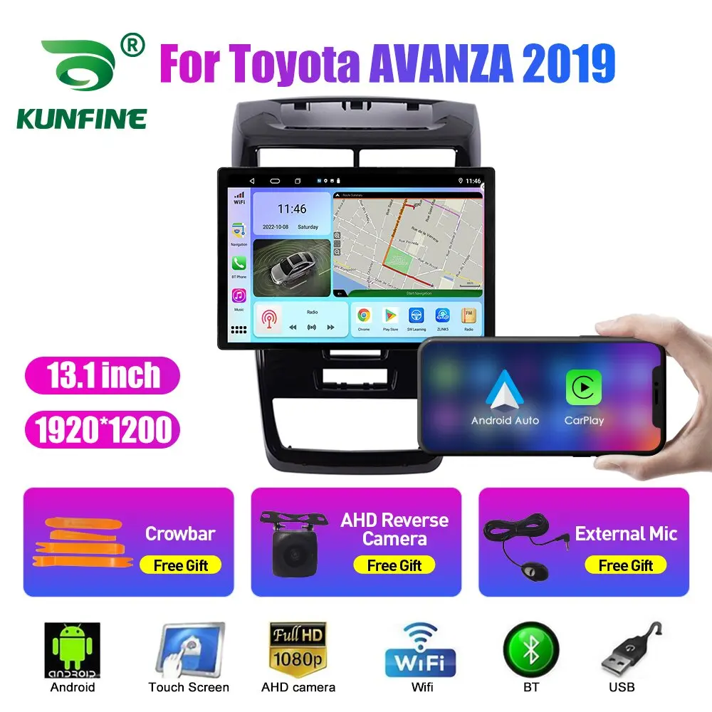 

13,1-дюймовый автомобильный радиоприемник для Toyota AVANZA 2019, автомобильный DVD, GPS-навигация, стерео Carplay, 2 Din, центральная мультимедиа, Android Auto