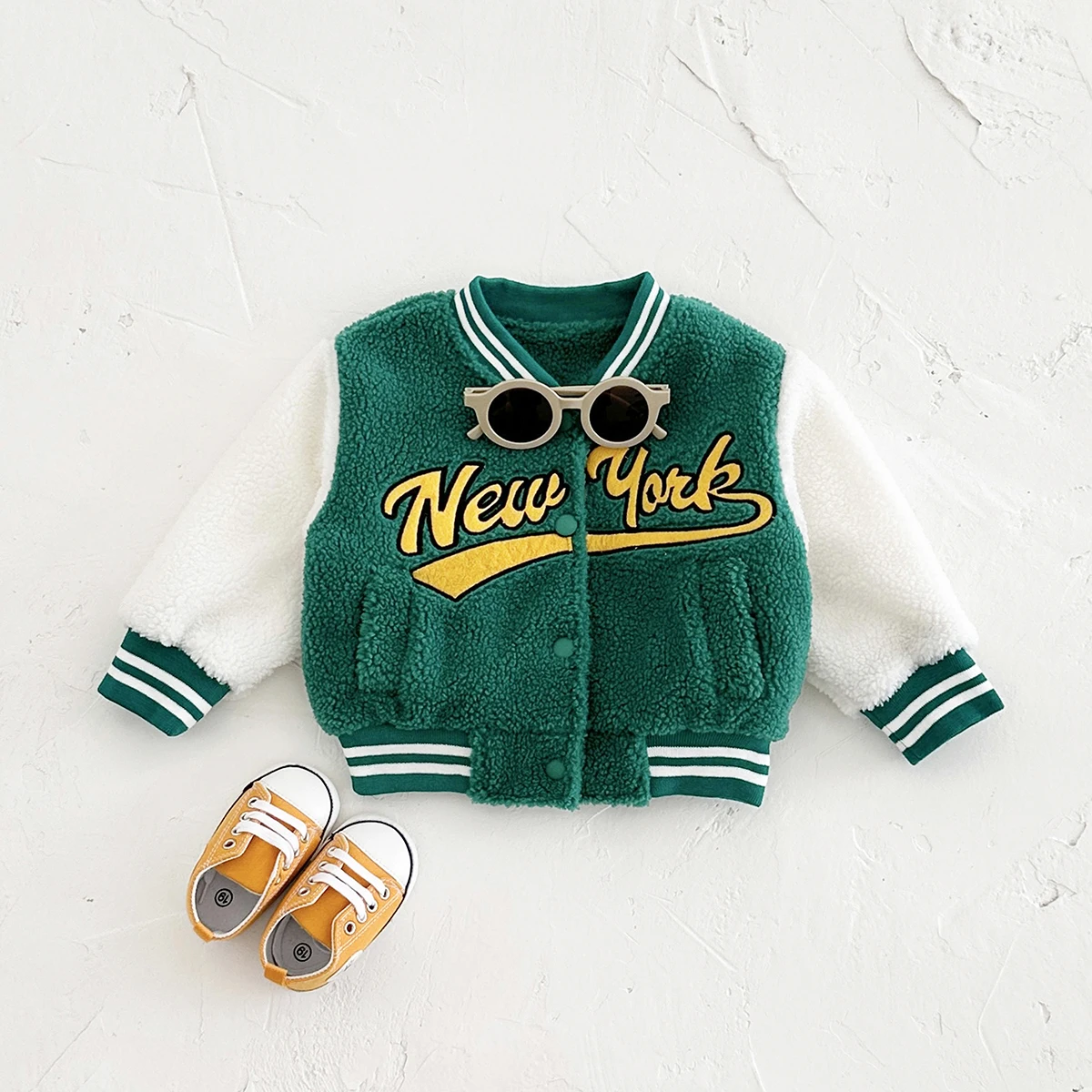 New Winter Clothes Infant Boys Girls Berber Fleece Jacket Baby New York Coat Thick Warm Infant Top Kids Sweater Clothing