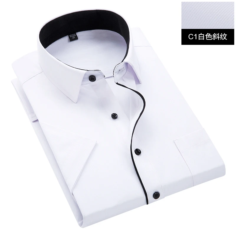 Plus Size 10XL 12XL 11XL 170kg Men Shirts and Blouses Short Sleeve with Pockets Business formal oversized office wedding Shirt