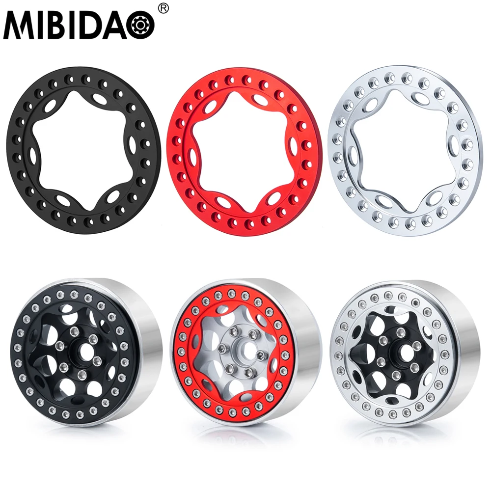 

MIBIDAO 4Pcs Metal 2.2" Beadlock Wheel Rim Outer Rings For 1/10 RC Crawler Car Axial SCX10 90046 TRX4 TRX6 D90 Wraith