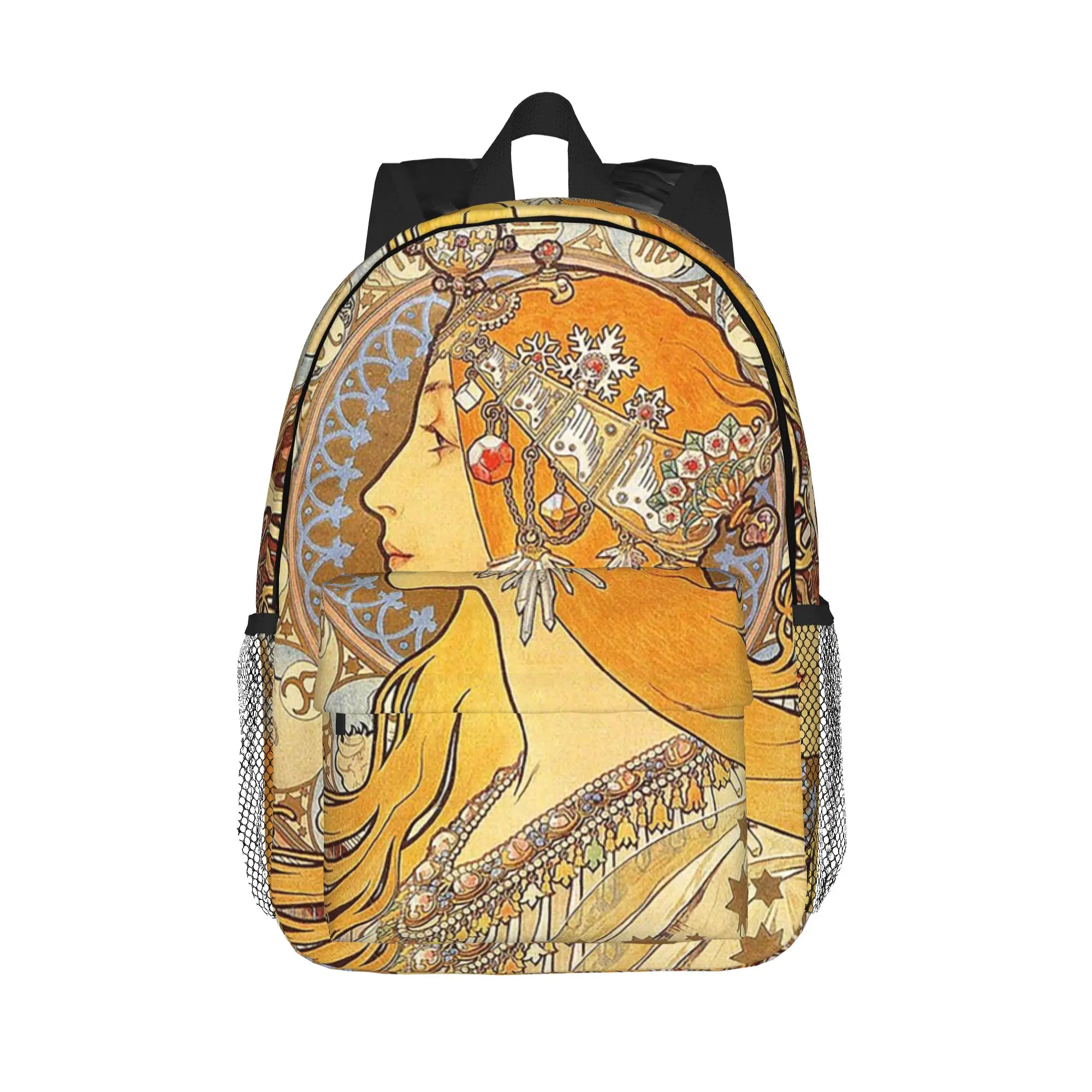 Alphonse Mucha Zodiac Art Nouveau Woman Backpack Hot Sale Daypack Boys Girls BookBag Shoulder Bags for Men Women School Bag