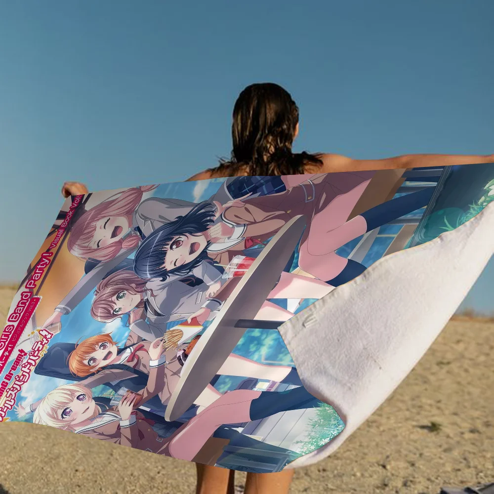 Anime BanG Dream Microfiber Beach Towel Absorbent Quick Dry Soft Yoga Swimming Resort Mountain Climbing Towel