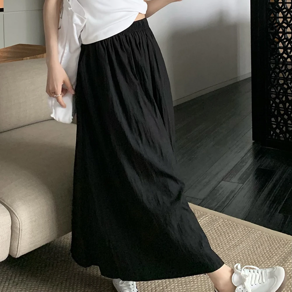 

Apricot A-Line Skirt Elastic Waistband Skirt Bottom A-line Skirt Apricot Skirt Daily Application Grey Green Skirt