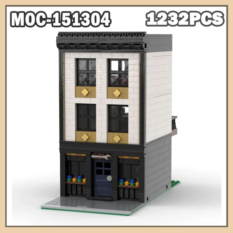 

MOC-151304 Hardware Store Building Block MOC Streetscape Series Dream Modular Creative Building Blocks Gift 1232PCS Brick Adult