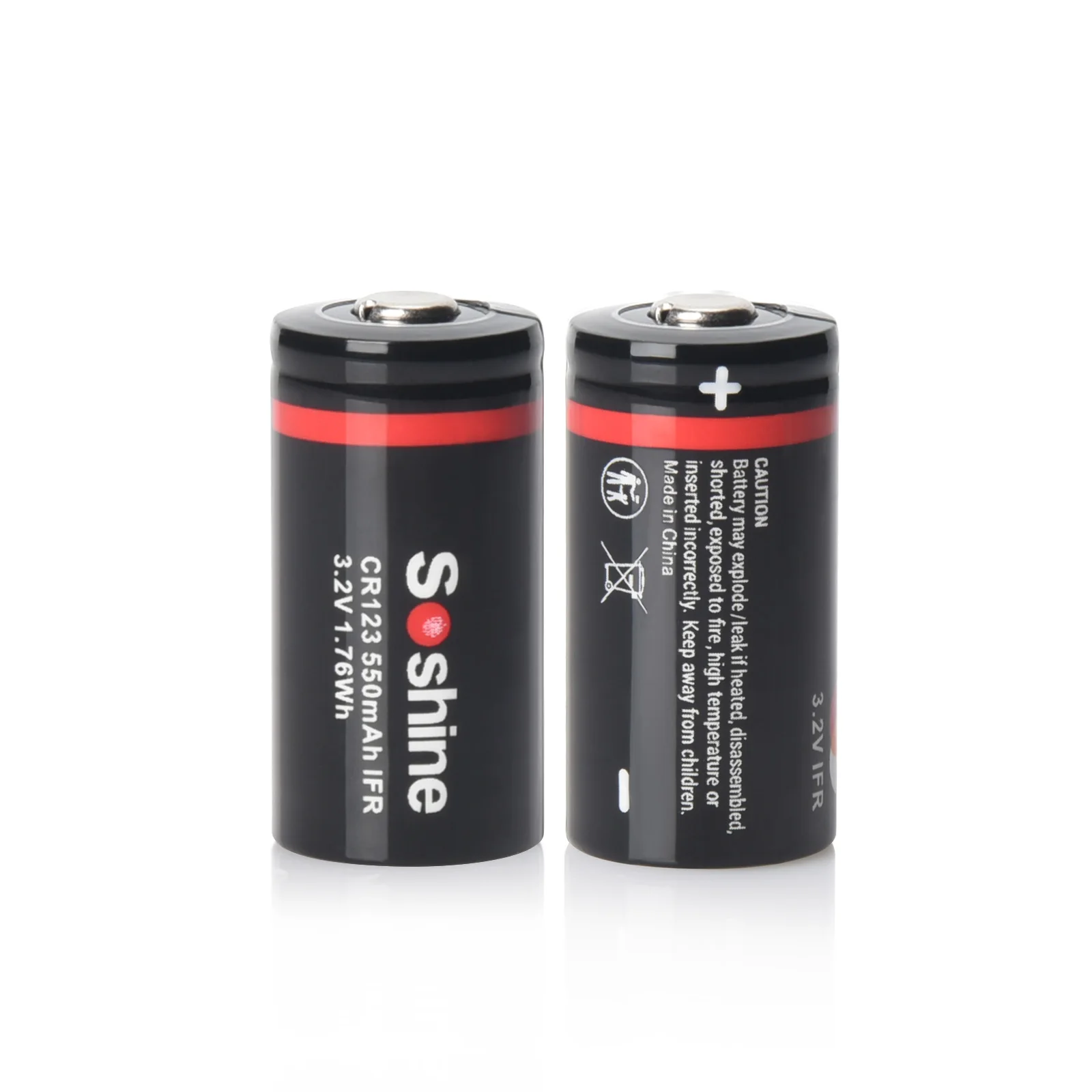 Soshine IFR CR123 3.2V 550mAh LiFePO4 Rechargable Battery With Battery Box Holder