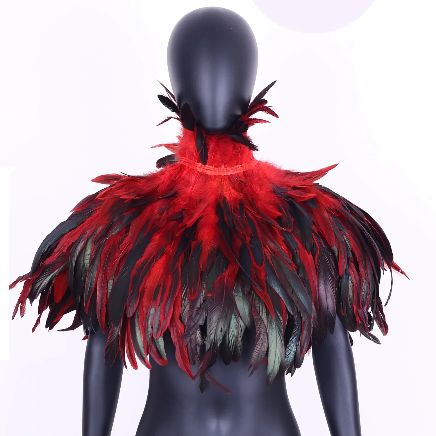 

Halloween Feather Scarf Punk Gothic Feather Shawl Harness Shoulder Garters Women Festivel Sexy Dance Accessories Clothing Rave