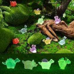 48PCS Mini Luminous Dinosaur Miniature Figurines,Glow in Dark Resin Dinosaur Dino Figures for Fairy Garden Micro Landscape