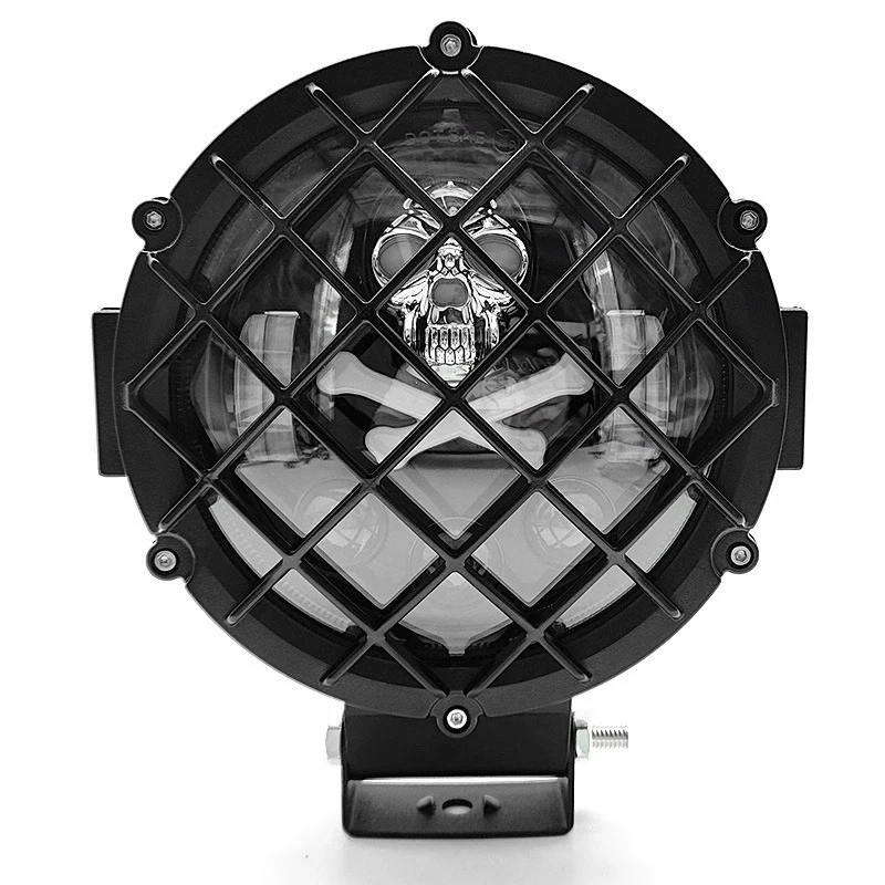 

LED Wrangler Harley series headlights 51W Skull head with net near and far light off-road vehicle modified lights