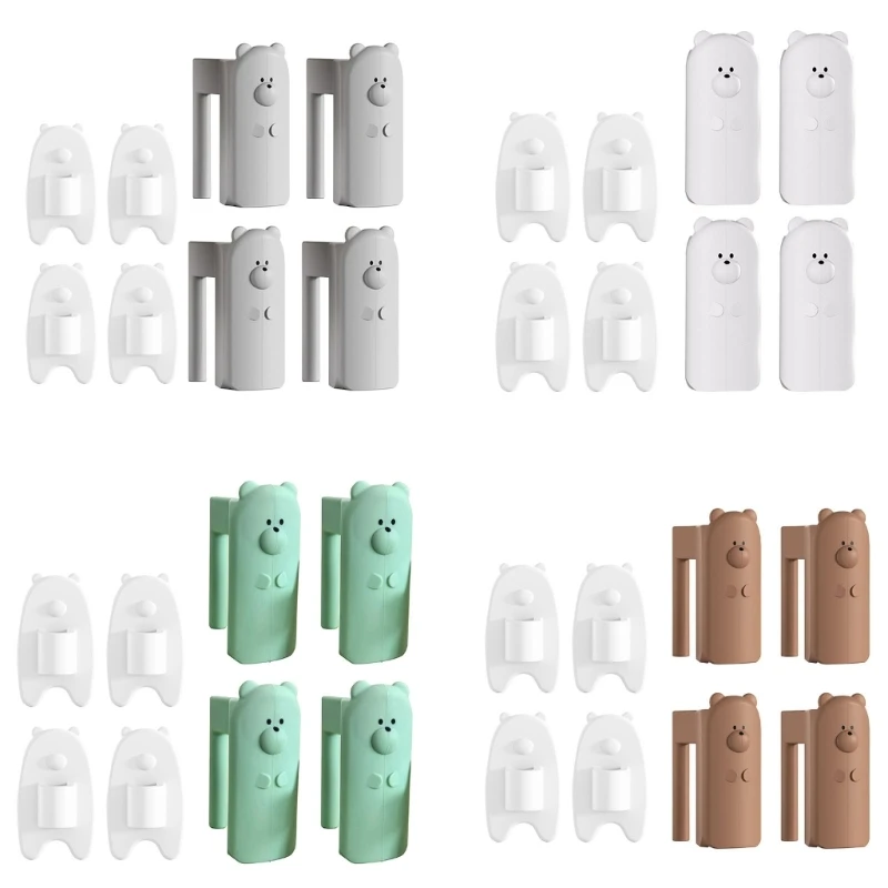 4Pcs Door Stoppers Baby Safety Door Lock Guard Cartoon Bear Finger Protector Door Pinch Guard for Kid Finger Protections