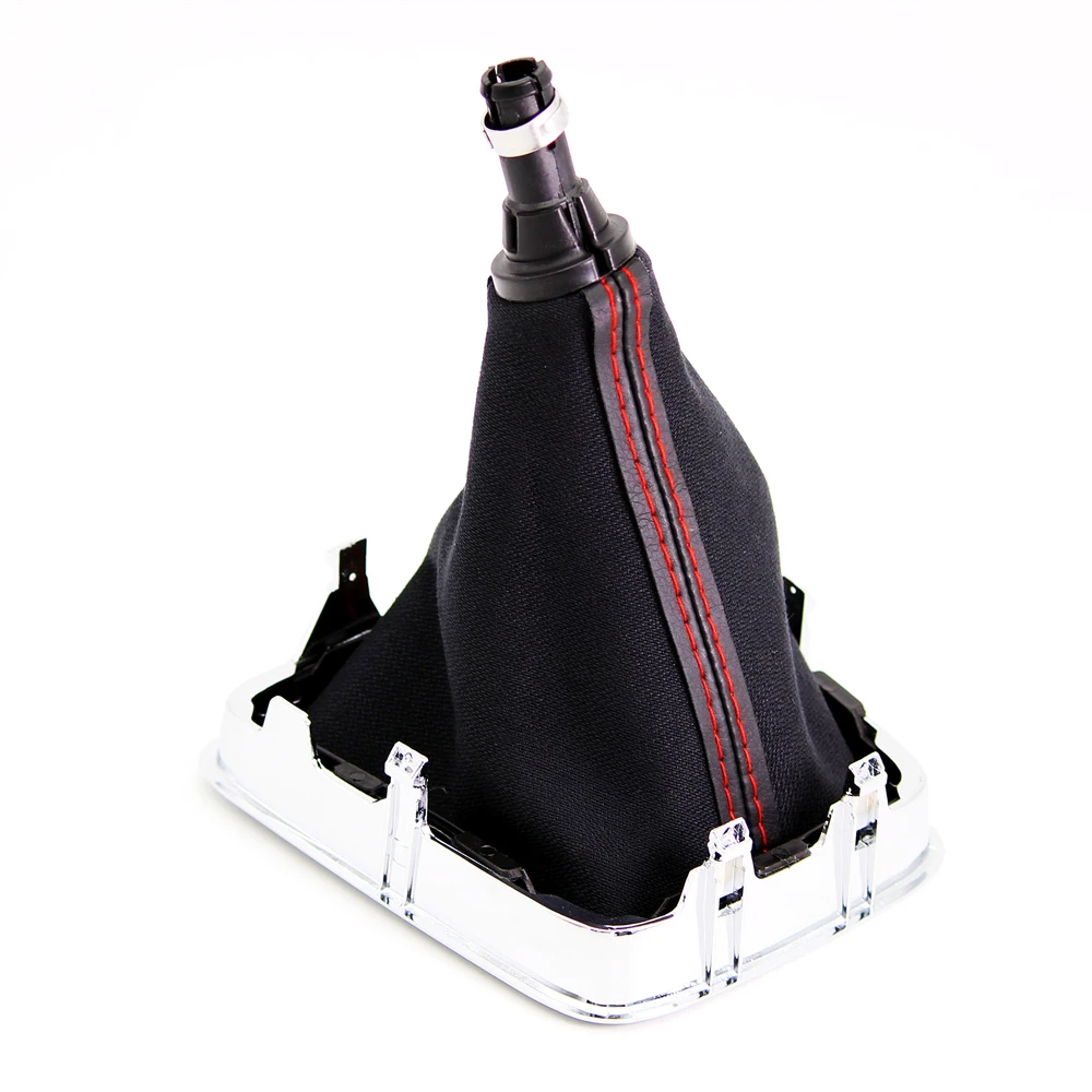 Perilla de palanca de cambios de cuero para coche, accesorio para VW Golf Plus 2005, 2006, 2007, 2008, 2009, 2010, 2011, 2012, 2013, 2014, 5/6